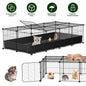 47x24x12IN Guinea Pig Cage Small Animal Playpen DIY Metal Pet Enclosure With 20 Panels Waterproof Floor Mat For Hedgehogs Chickens Ducklings Rabbits Hamsters