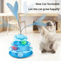 3 Level Cat Toy Turntable With Interactive Spring Feather