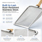 Stainless Steel Cat Litter Scoop With Fine Mesh Sifter, Durable Metal Litter Scooper With Ergonomic Wooden Handle, Heavy Duty Kitty Litter Shovel For Easy Cleaning